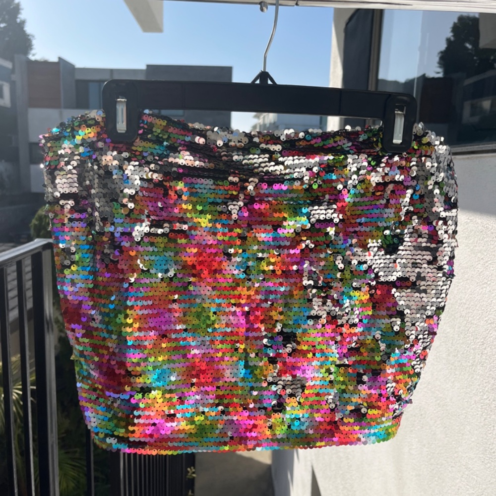 ✨ WILD FABLE Rainbow Sequin Sparkle  Bandeau/Strapless Tank Top - Size XXL